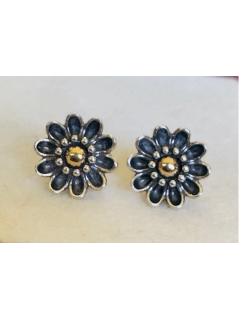 Pandora Sterling Silver & 14k Gold "Oopsie daisy" Earrings
